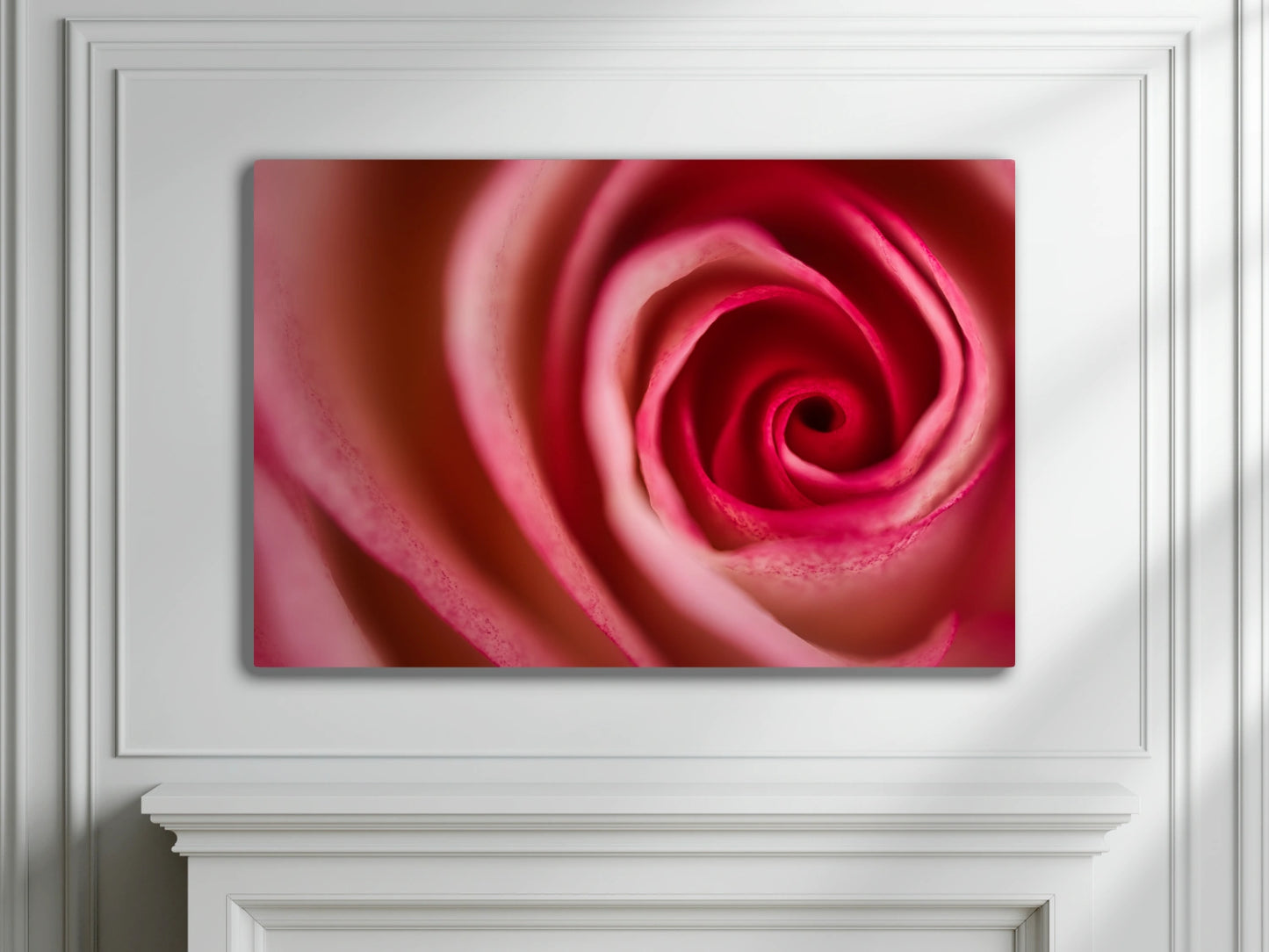 Großformatiges Blumen-Wandbild Endlos an einer Wand mit Stuckverzierung