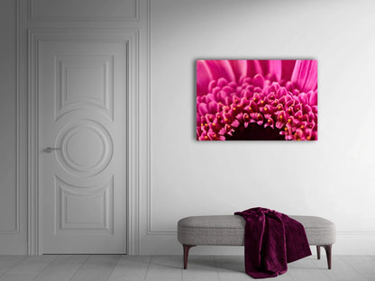 Großformatiges Blumen-Wandbild Goldkranz über einer Sitzbank